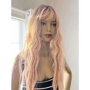 Amazon Women's Long Wavy Blonde Wig with Fringe
